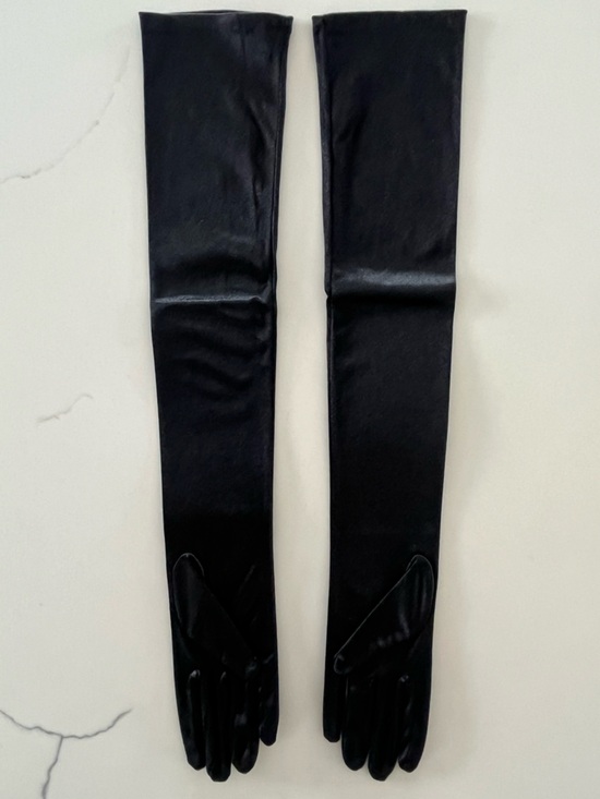 Angels Bridal Black Premium 23” Opera Length Stretch Satin Gloves - NWOT - New - Picture 4 of 6